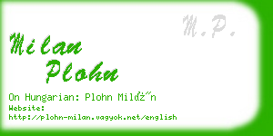 milan plohn business card